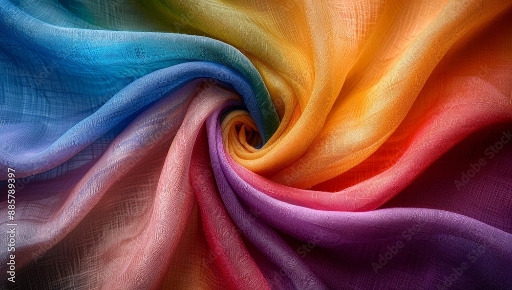 swirl of fabric in rainbow colors swirl of fabric in rainbow colors