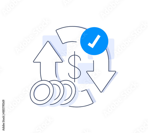 Transfer money concept, send or receive payment, financial tracking solution, bank savings account