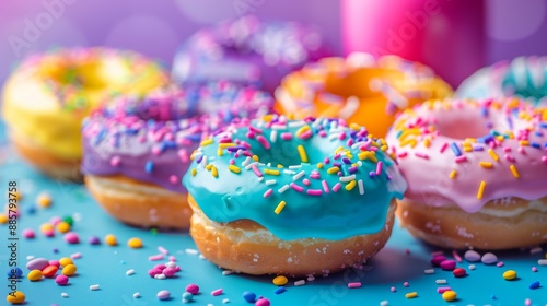 Colorful Donuts with Sprinkles