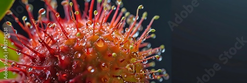 Macro Photo of a Dew-Covered Carnivorous Plant