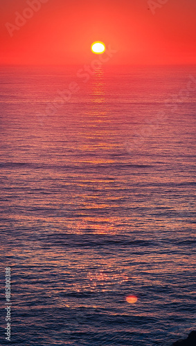 Sunset over the sea photo