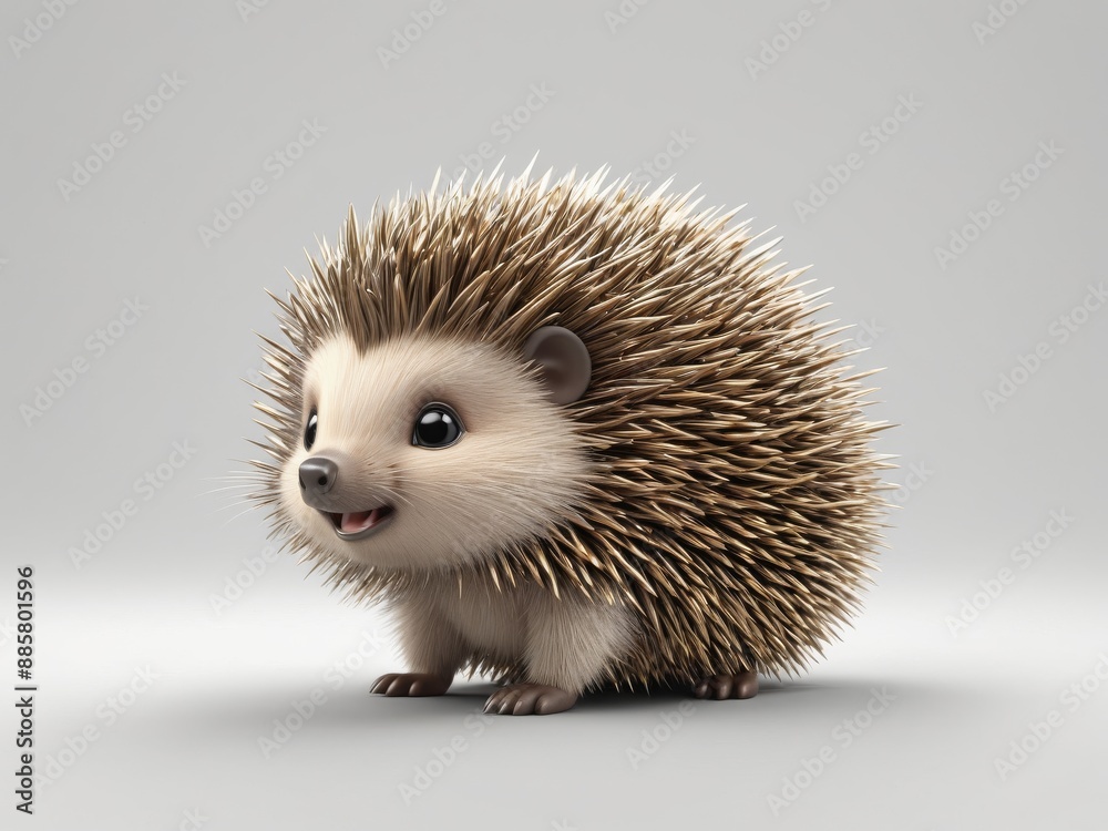 cute 3d baby hedgehog isolated on white background. cute 3d baby hedgehog isolated on white background.