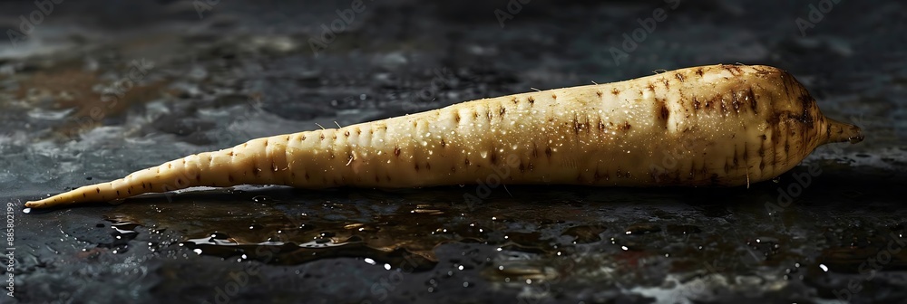 Parsnip Root Vegetable Still Life Photography on Dark Background Parsnip Root Vegetable Still Life Photography on Dark Background