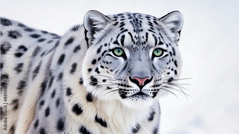 Naklejka premium Endangered snow leopard ,snow leopard portrait