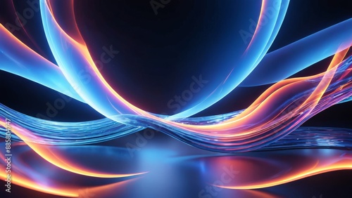 Dynamic Pastel Abstract Background with Curved Waves