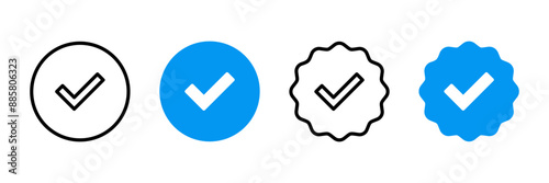 verified icon vector isolated on white background. verification check mark. approved icon