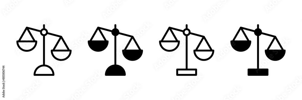 Scales icon vector isolated on white background . Law scale icon. Justice sign