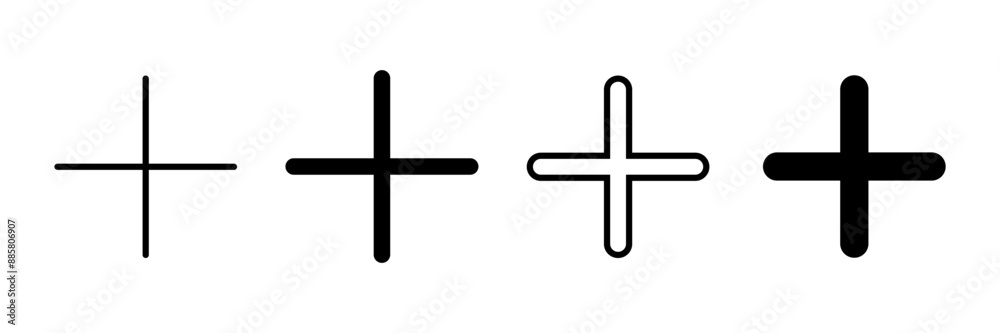 Obraz premium Plus Icon vector isolated on white background. Add plus icon. Addition sign. Medical Plus icon