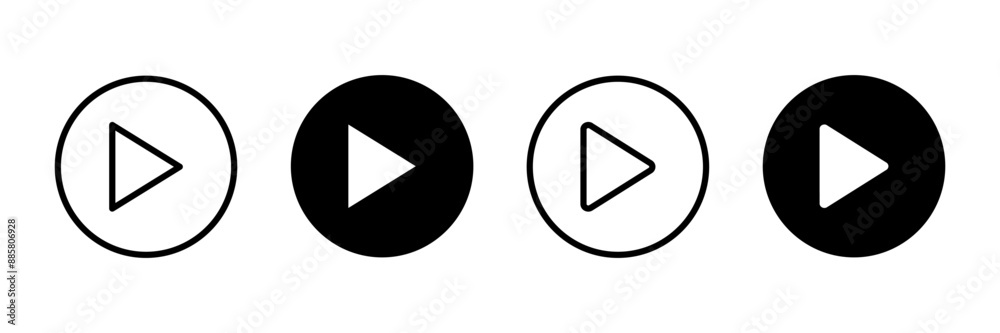 play Icon vector isolated on white background. Play button vector icon. Video icon vector play Icon vector isolated on white background. Play button vector icon. Video icon vector