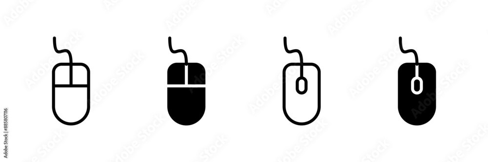 Computer Mouse Icon vector isolated on white background. Computer mouse vector icon Computer Mouse Icon vector isolated on white background. Computer mouse vector icon