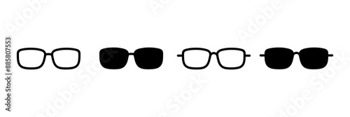 Glasses icon vector isolated on white background. Stylish Eyeglasses. Glasses vector. Optical concept