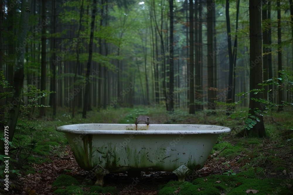 Exploring the surreal and enchanting abandoned forest bathtub ...