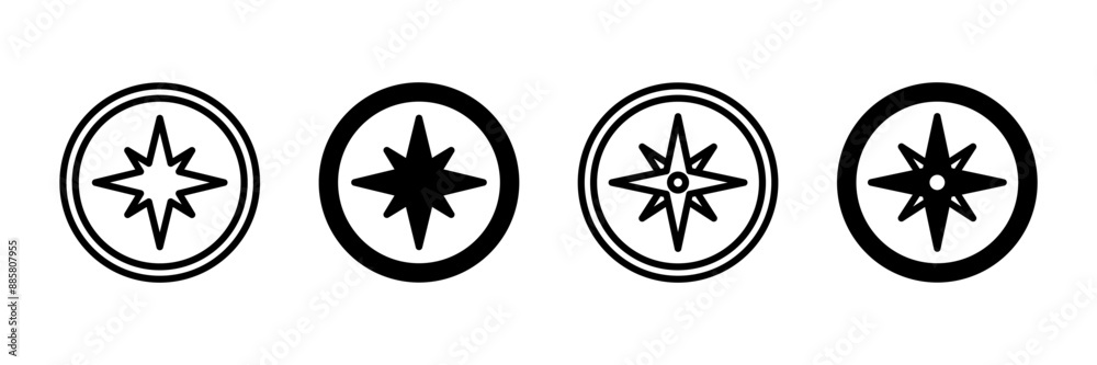 Compass icon vector isolated on white background. Compass vector icon