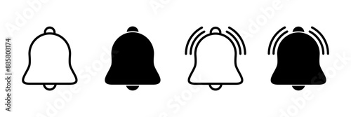 Bell Icon vector isolated on white background. Notification symbol. Bell vector icon