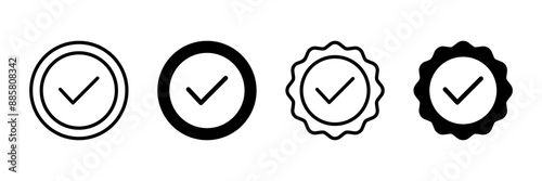 Approved icon vector isolated on white background. Certified Medal Icon vector. check mark