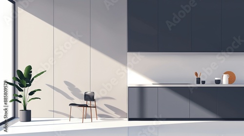 Interior design layout for a luxury apartment, featuring sleek concept and contemporary style, with meticulously planned spaces and aesthetics, flat design illustration