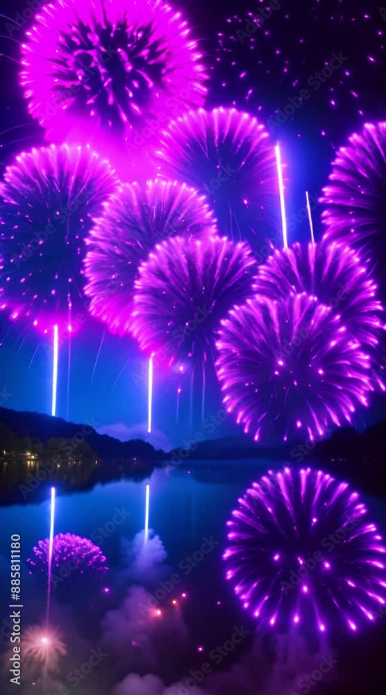 A spectacular fireworks display in the night sky, with bursts of color lighting up the darkness A spectacular fireworks display in the night sky, with bursts of color lighting up the darkness