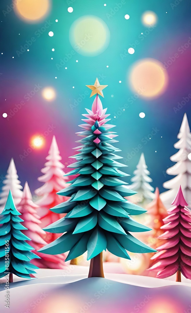 christmas tree in snow