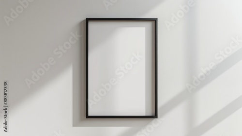 Elegant Minimalist Black Frame on White Wall Modern Interior Design Concept