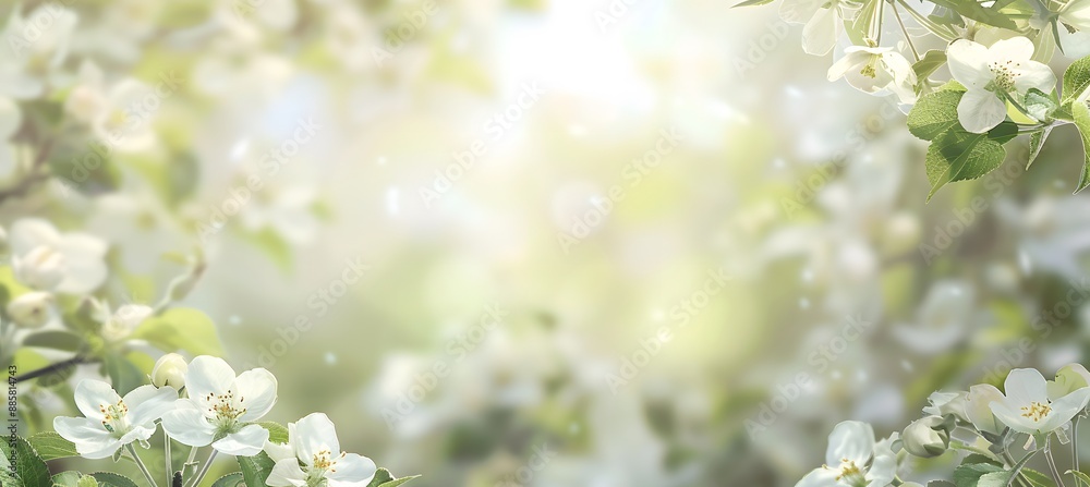 Pastel Spring Blossom Background with Text Space Pastel Spring Blossom Background with Text Space