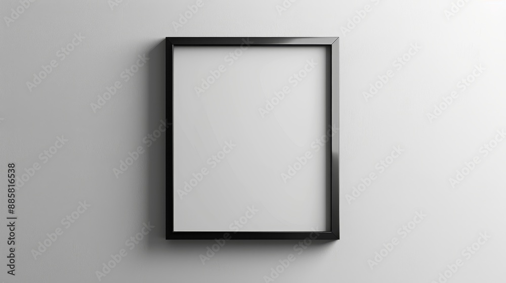 Modern Minimalism Sleek Black Frame on White Wall High Quality Stock Image for Interior Design Projects Modern Minimalism Sleek Black Frame on White Wall High Quality Stock Image for Interior Design Projects