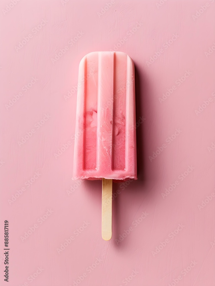 Blush Popsicle on a summery pink Background with Copy Space Blush Popsicle on a summery pink Background with Copy Space