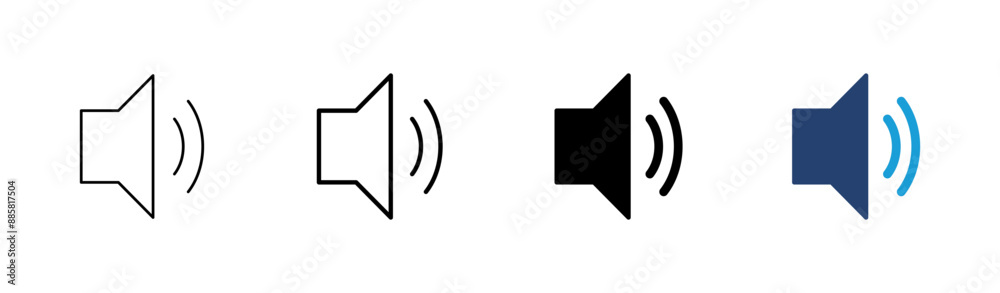 Speaker icon set. volume icon vector. loudspeaker icon vector. sound symbol Speaker icon set. volume icon vector. loudspeaker icon vector. sound symbol