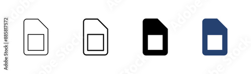 Sim card icon set. dual sim card icon vector