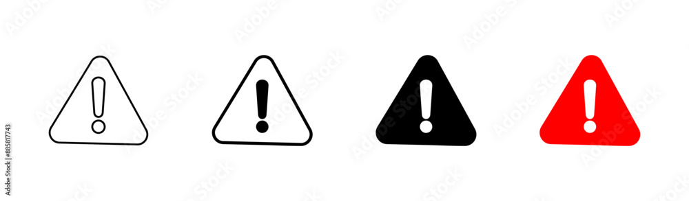 Exclamation danger sign. attention sign icon set. Hazard warning attention sign Exclamation danger sign. attention sign icon set. Hazard warning attention sign