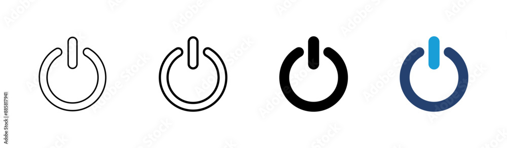 Power icon set. Power Switch Icon. Electric power