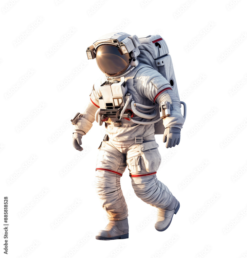 Astronaut walking, on transparent background. AI Generated Astronaut walking, on transparent background. AI Generated