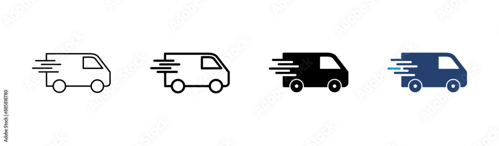 Fast shipping delivery truck icon set. Delivery truck icon. fast delivery icon Fast shipping delivery truck icon set. Delivery truck icon. fast delivery icon