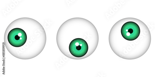 Eyes iris set in green color