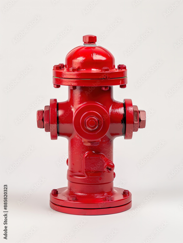 Close-Up of Classic Red Fire Hydrant on White Background Close-Up of Classic Red Fire Hydrant on White Background