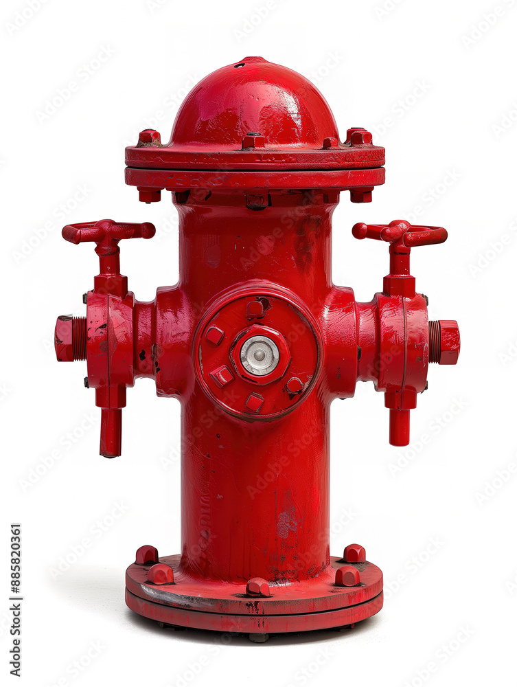 Close-Up of Classic Red Fire Hydrant on White Background Close-Up of Classic Red Fire Hydrant on White Background