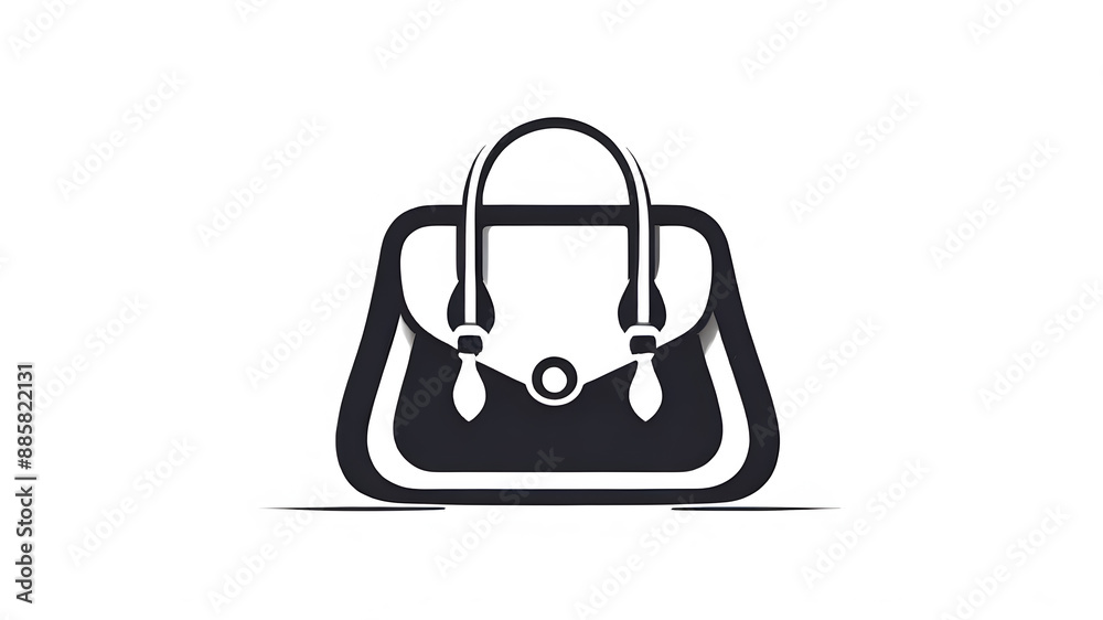 Elegant ladies bag logo icon on white background. Generative AI Elegant ladies bag logo icon on white background. Generative AI