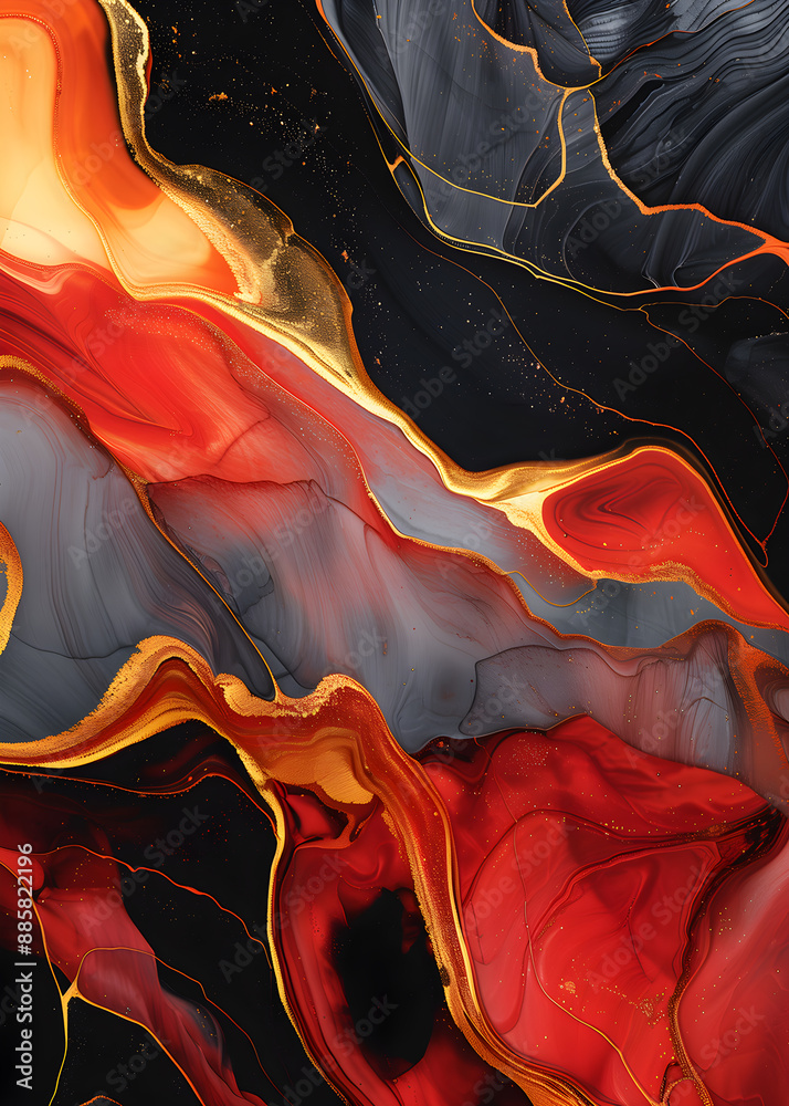 Obraz premium Golden abstract art for room decor