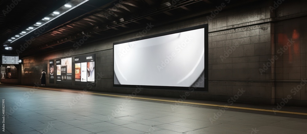 Blank Billboard in a Subway Station Blank Billboard in a Subway Station