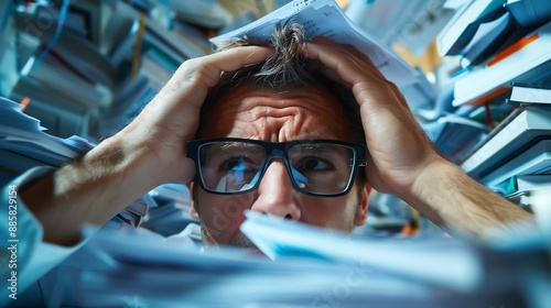 The struggle of cognitive load, with a person overwhelmed by too much information to process
