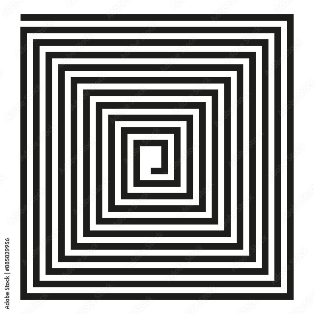 Abstract square pattern. Repeated black lines. Geometric maze design. Modern vector artwork. Abstract square pattern. Repeated black lines. Geometric maze design. Modern vector artwork.