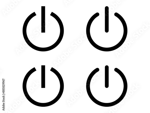 シンプル電源・起動ボタンセット：黒