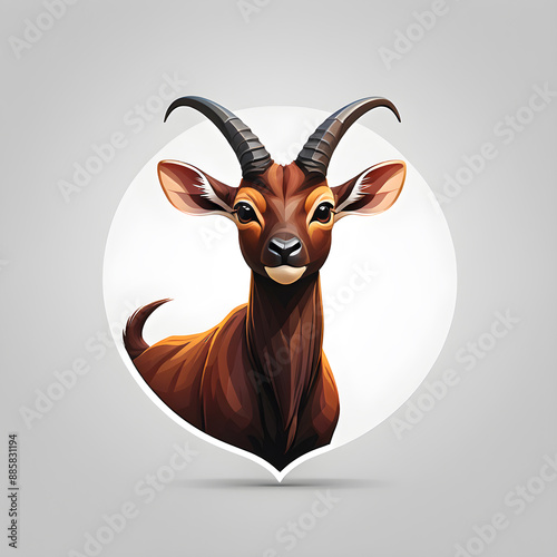 Saola logo icon on white background. Generative AI photo