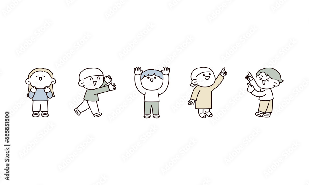 元気な子供たちのイラスト