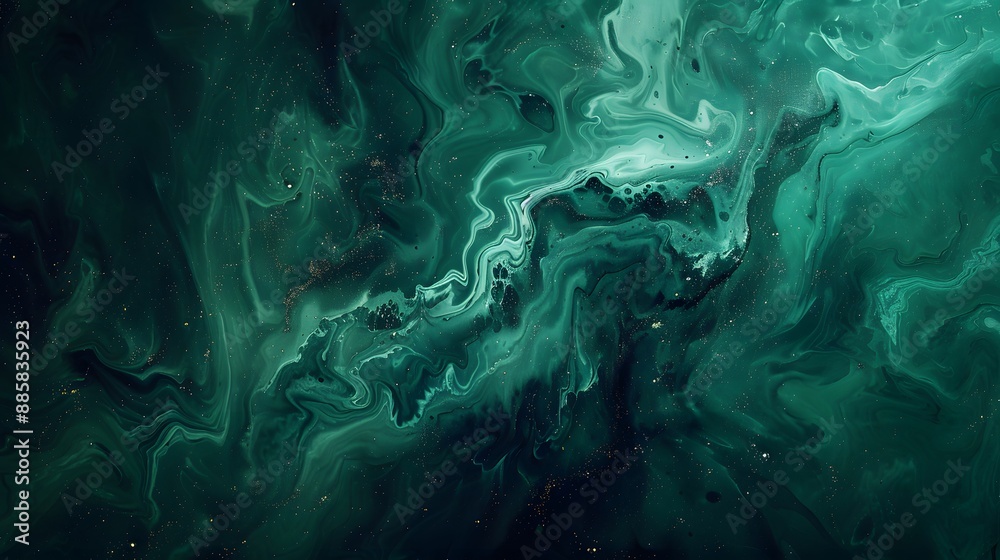 Abstract Emerald Green Swirls with Gold Glitter Abstract Emerald Green Swirls with Gold Glitter