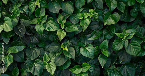 Lush Green Leaves Texture Background