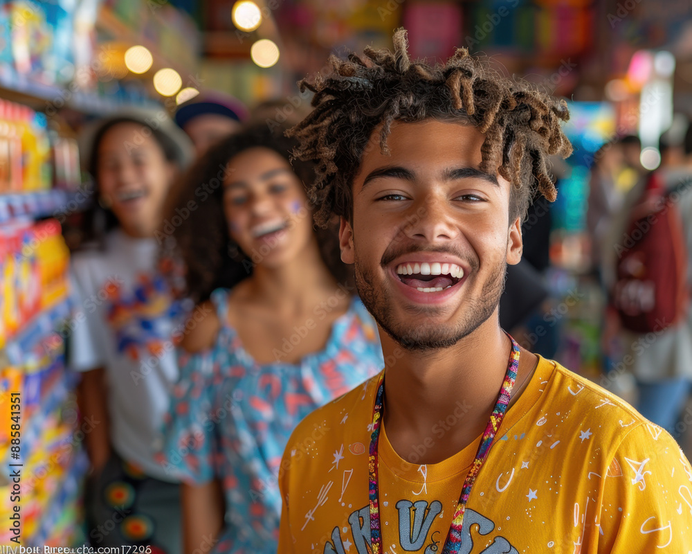 Thrilling Flash Sale Frenzy: Group of Excited Shoppers Grabbing Discounted Items in Store Thrilling Flash Sale Frenzy: Group of Excited Shoppers Grabbing Discounted Items in Store