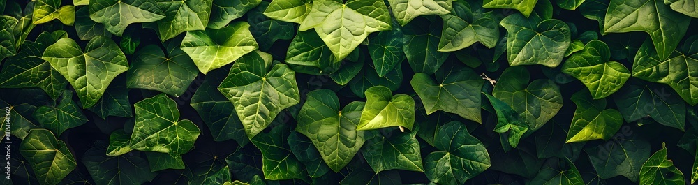 Vibrant Green Ivy Leaves Texture Background