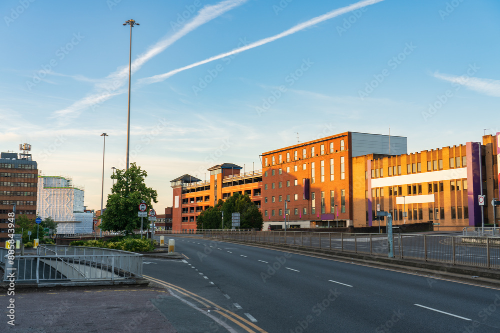 Fototapeta premium Chapel viaduct in Luton city at sunrise. England