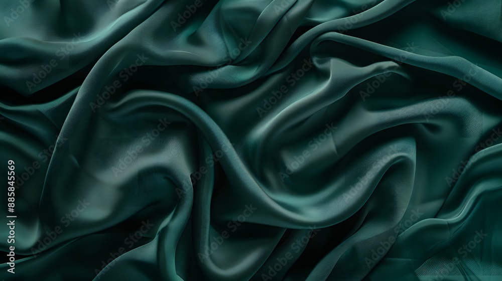 Smooth Dark Green Fabric Texture Background