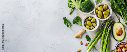 Wallpaper Mural Green Vegetables Flat Lay: Healthy Eating Concept Torontodigital.ca